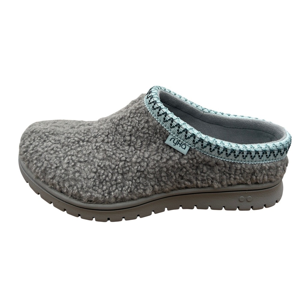 Ryka Stellar Cozy Mule, Women's 5.5 M, EU: 35.5,Grey Faux Fur Slip-On Clog, NIB